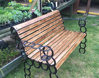 Horse Shoe Wooden Bench